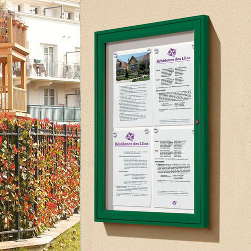Quadro de aviso com vidros de parede - TRADITION - PROCITY - para ambiente externo / de LED / magnético