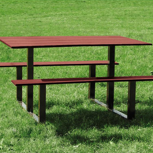 Mesa de piquenique contemporânea - RIGA - PROCITY - em mogno / em HPL / com base em aço galvanizado
