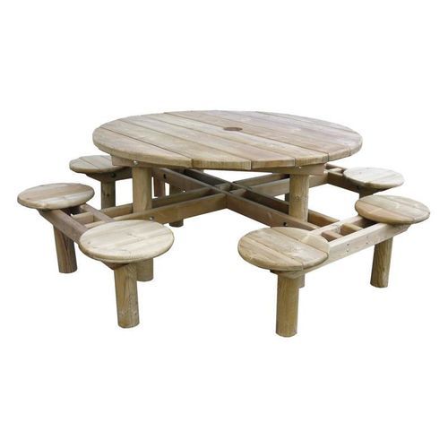 Mesa de piquenique contemporânea - Genes - PROCITY - em pinho / com base em concreto / com base em pinho