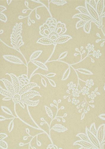 Papel de parede clássico - LARKHILL CREAM - Lee Jofa - floral / branco
