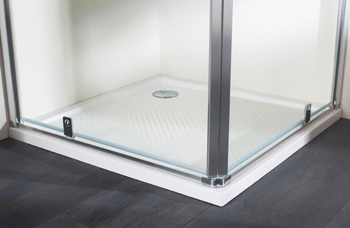 Piso de box quadrado - PURANO - Hüppe - de sobrepor / ao nível do piso / em pedra