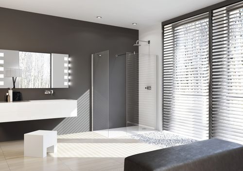 Chuveiro walk-in - DESIGN PURE - Hüppe - em vidro / retangular