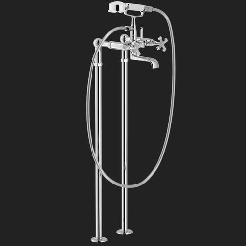 Misturador bicomando para banheira - CARLOS PRIMERO: CP210CR, AV00151/10CR - Nobili Rubinetterie - de piso / em bronze / em aço inoxidável