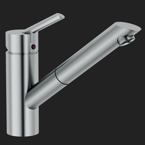 Misturador monocomando de bancada - OZ  T2: OZ117/8IP - Nobili Rubinetterie - em aço inoxidável / para cozinha / 1 furo