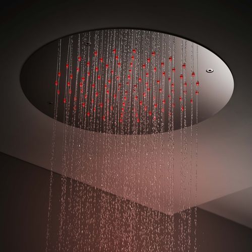 Cabeça de chuveiro de embutir no teto - 75IP03LUC - Ritmonio Rubinetterie Srl - redonda / tipo chuva / com cromoterapia