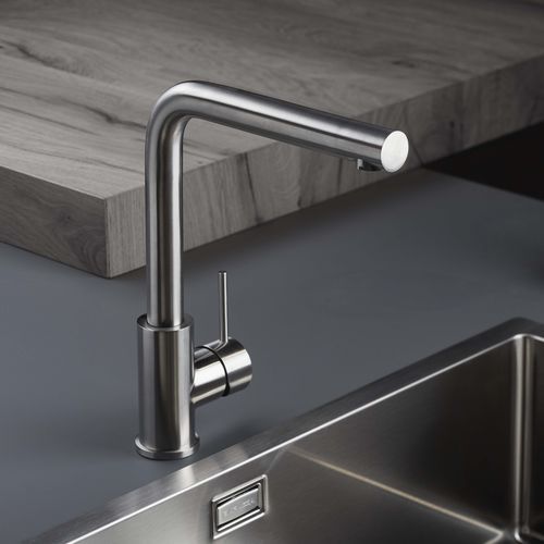 Misturador monocomando de bancada - E0CU270INOX - Ritmonio Rubinetterie Srl - em aço inoxidável / para cozinha / 1 furo