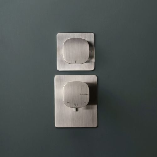 Misturador monocomando para box de banheiro - PR35HF202IX - Ritmonio Rubinetterie Srl - de parede / termostático / em latão escovado