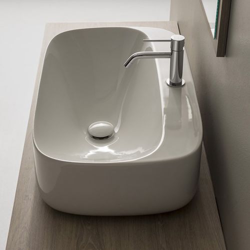 Cuba de apoio - Moon - Scarabeo Ceramiche - em cerâmica esmaltada / 1 furo / contemporânea