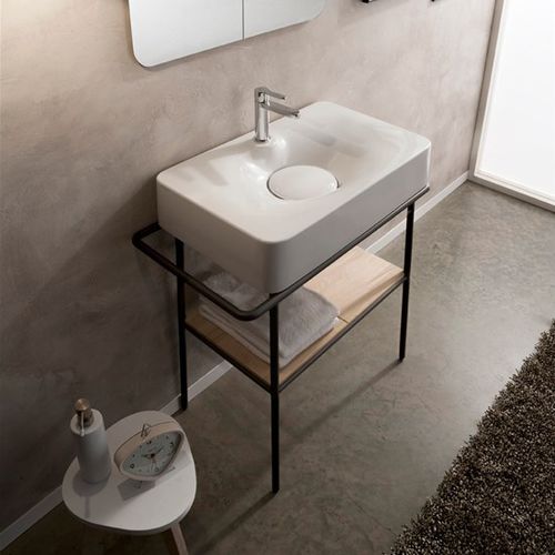 Cuba de apoio - 6004 - Scarabeo Ceramiche - em cerâmica / com espelho ajustável / retangular