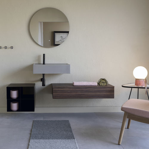 Gabinete de banheiro suspenso - SOL6 - Scarabeo Ceramiche - em madeira / contemporâneo / sem portas