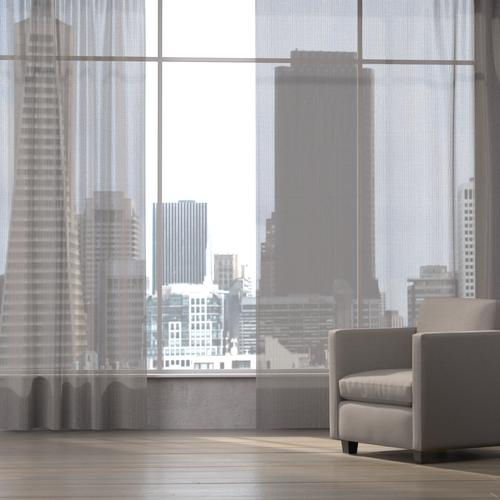Cortina de voile estampada - ZONE - Knoll Textiles - em poliéster / Trevira CS® / de isolamento acústico
