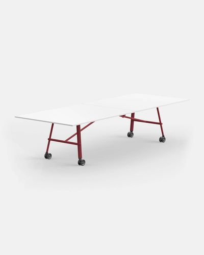 Mesa de reunião contemporânea - TAM TAM RET - IBEBI - com folheado de madeira / em MDF / em laminado