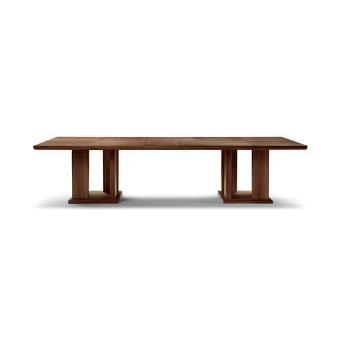 Mesa de jantar contemporânea - TRIBECA - ZANABONI - em nogueira / com base em madeira maciça / retangular
