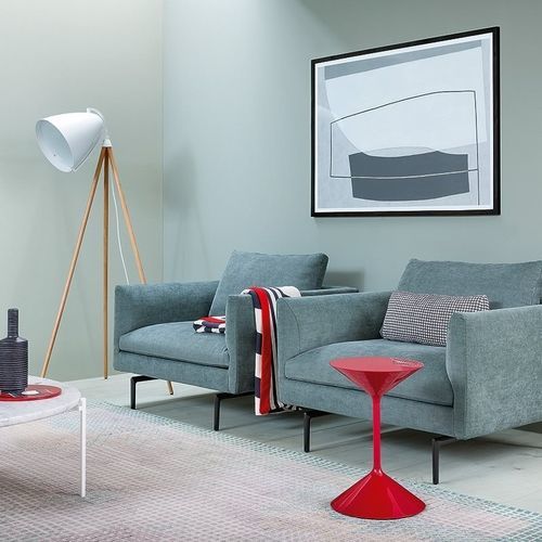 Poltrona contemporânea - FLAMINGO - Zanotta - em tecido / em couro / em aço