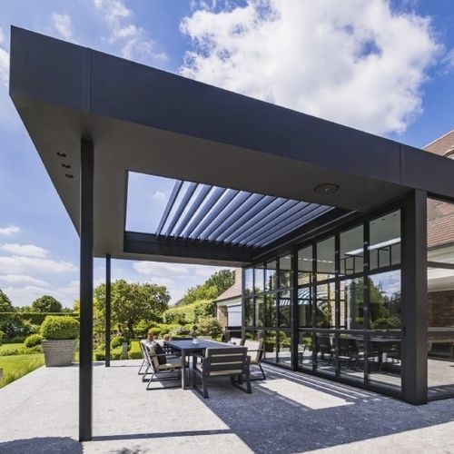 Cobertura para pérgola retrátil - AERO® SKYE®  - RENSON - com proteção solar / em alumínio / da linha residencial