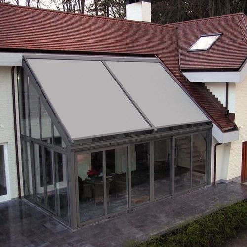 Toldo reto com box - VEGASCREEN® - RENSON - retrátil / motorizado / para pátio