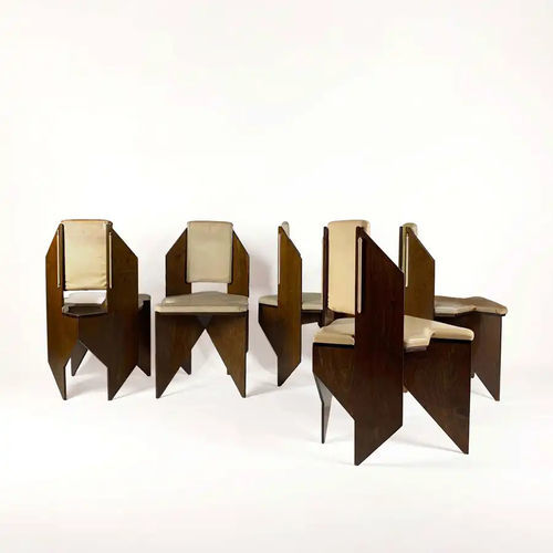 Cadeira contemporânea - VERTICE  - Bernini Gallery - para ambiente interno / em couro / com base em madeira