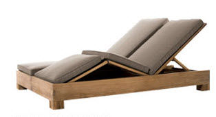 Espreguiçadeira contemporânea - REEDED - SUTHERLAND - em madeira / de jardim / de casal