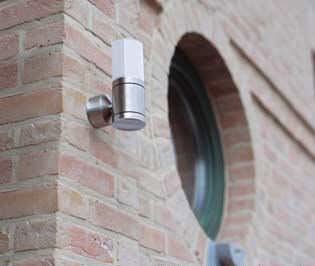 Arandela contemporânea - CUBIX D - BEL-LIGHTING / TERZO-LIGHT - para ambiente externo / em aço inoxidável / em vidro