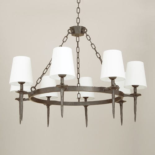 Lustre clássico - MANCHA - Objet Insolite - em bronze / para 8 lâmpadas / da linha comercial