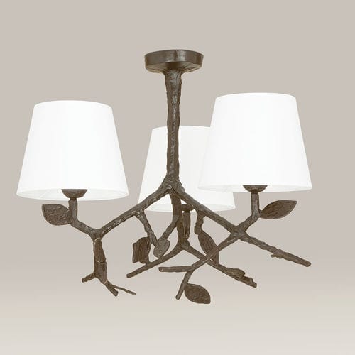 Lustre Art Déco - FLORA - Objet Insolite - em bronze / para 3 lâmpadas / da linha comercial