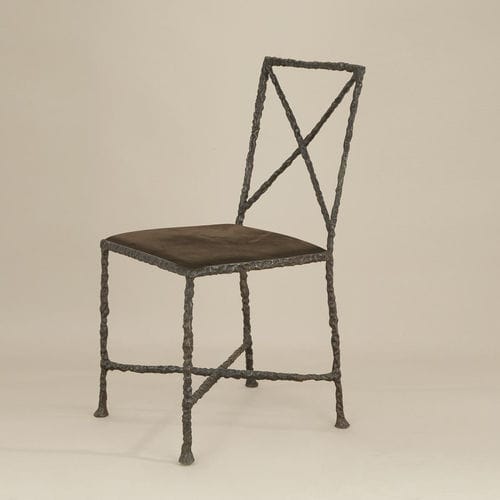 Cadeira contemporânea - ROMA - Objet Insolite - para ambiente interno / em tecido / com base em bronze