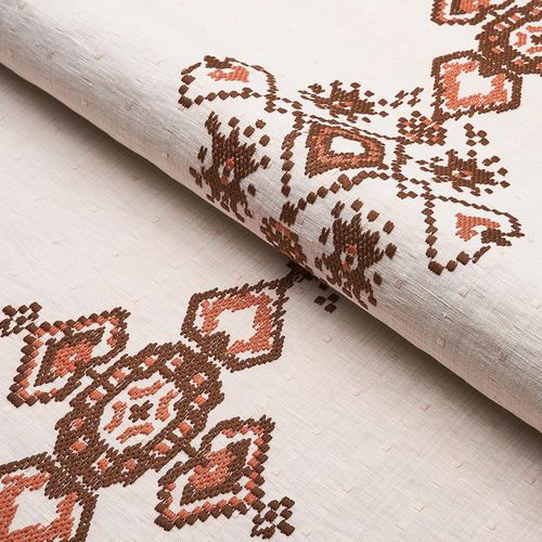 Tecido para estofados - NADIRA EMBROIDERY - F. SCHUMACHER & CO. - com padrão geométrico / em poliéster / em algodão