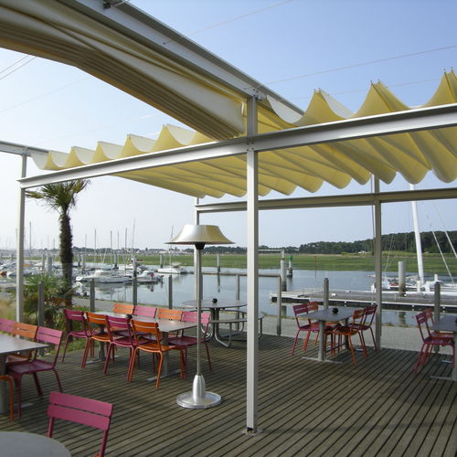 Pérgola em alumínio - ZIGZAG - Grand Voile - com cobertura retrátil em lona PVC / retrátil / com proteção solar