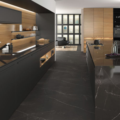 Tampo de bancada em grés porcelanato - STORM ITOP NEGRO HIGH-GLOSS POLISHED - INALCO - para cozinha / para banheiro / para ambiente externo