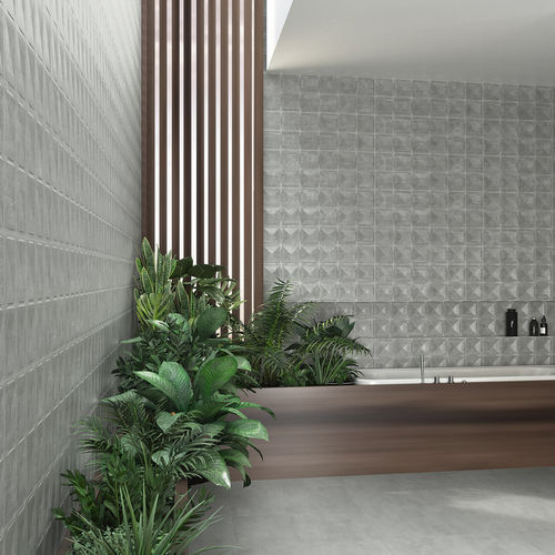 Placas de revestimento em grés porcelanato - FRAME - KERABEN - polida / 3D / para ambiente interno