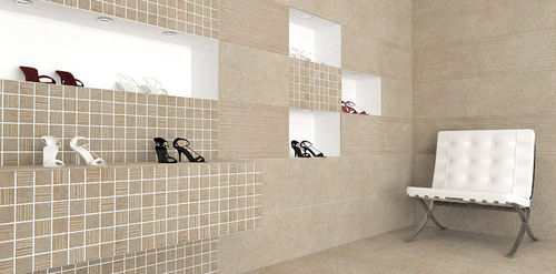 Placas de revestimento em grés porcelanato - REALINK : KIEV BEIGE - REALONDA - com relevo / para ambiente interno / de piso