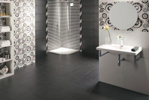 Placas de revestimento em grés porcelanato - TRADITIONAL PRINTING : LINO - REALONDA - polida / para ambiente interno / para banheiro