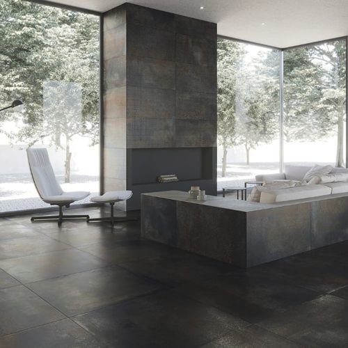 Placas de revestimento em grés porcelanato - OXIDIUM -DDS TECHNOLOGY - Rocersa - fosca / com relevo / para ambiente interno