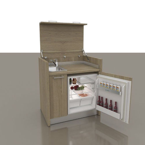 Kitchenette compacta - 40 - MOBILSPAZIO S.r.l - em madeira / escondida / com eletrodomésticos integrados