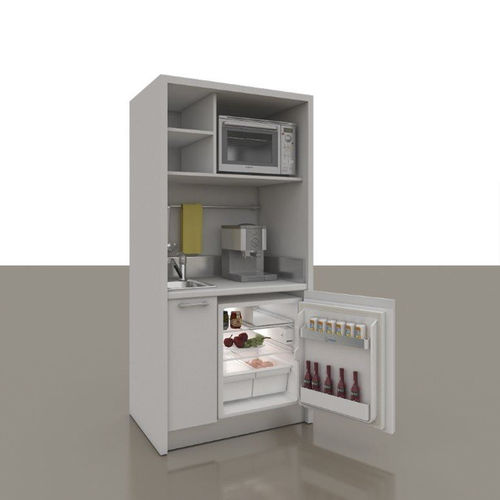 Kitchenette compacta - 44 - MOBILSPAZIO S.r.l - em laminado melamínico / escondida / com eletrodomésticos integrados
