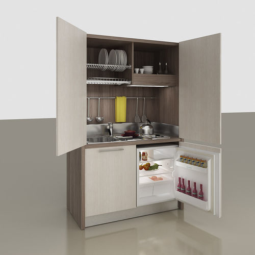 Kitchenette compacta - K-150 - MOBILSPAZIO S.r.l - em madeira / em laminado melamínico / escondida