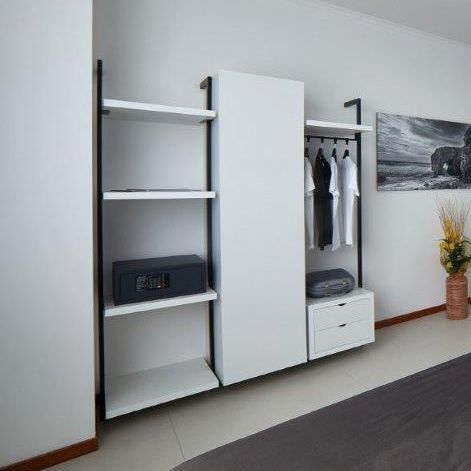 Closet contemporâneo - MOBILSPAZIO S.r.l - em madeira laqueada / metálico / com gavetas