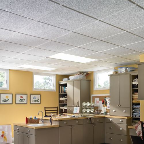 Forro de gesso - CLASSIC FINE TEXTURED - Armstrong ceilings - USA - em fibra mineral / em placas / para sala de estar