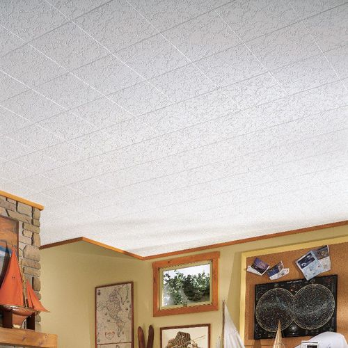 Forro em fibra mineral - GRENOBLE  - Armstrong ceilings - USA - em placas / para sala de jantar / para quarto