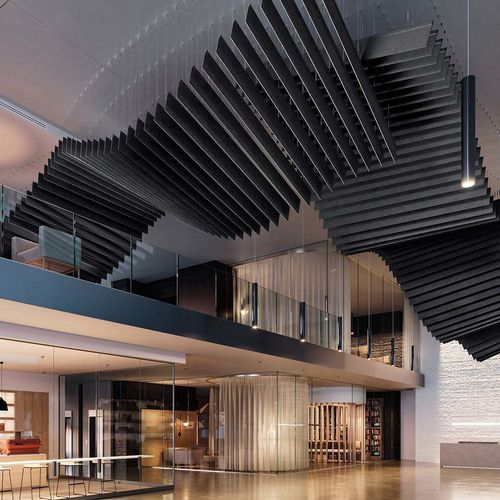 Forro em PET - FELTWORKS&reg; BLADES - VARAFFIX&reg; REINFORCED - Armstrong ceilings - USA - em feltro / em nuvens / para ambiente interno