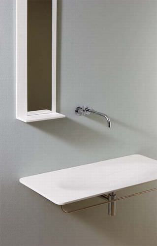 Espelho para banheiro de parede - MOMENTS - Rapsel International Srl - contemporâneo / retangular / em Corian®