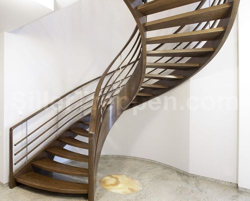 Escada helicoidal - AMSTERDAM HELICAL - Siller Stairs - com degraus em madeira / com estrutura em madeira / contemporânea