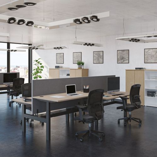 Mesa tipo "standing desk" - ENVOL EVO  - Buronomic - de piso / contemporânea / em laminado
