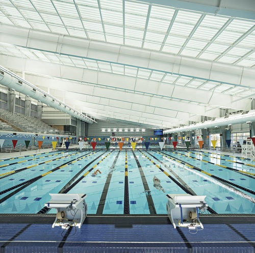 Piscina de competição para ambiente interno - Myrtha Pools - para atividade esportiva / pública / em aço inoxidável