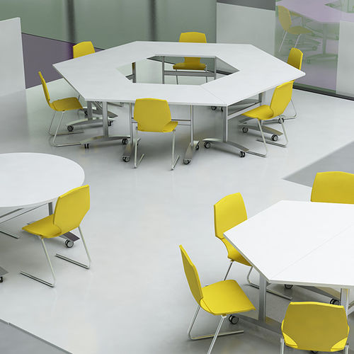 Mesa de trabalho contemporânea - FLIP TOP - Spaceoasis - em laminado / retangular / redonda