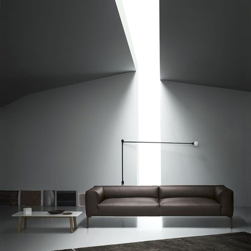 Sofá contemporâneo - MILES - md house - em tecido / em couro / marrom