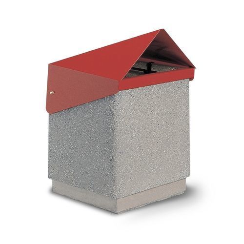Lixeira pública - A - Calzolari - em aço galvanizado / em concreto / antivandalismo
