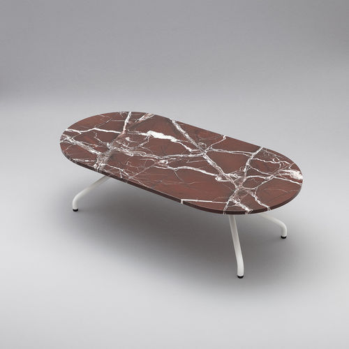 Mesa de centro contemporânea - AD.DA - B-LINE - em madeira / em mármore / com base metálica