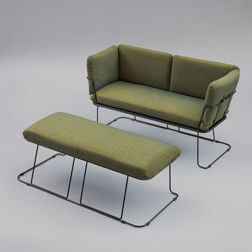 Sofá contemporâneo - MERANO - B-LINE - para ambiente externo / em tecido / em pele de vaca