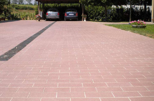 Placas de revestimento em pedra reconstituída - CONSOLARE : RED - La Pietra Compattata - polida / para ambiente externo / para piso